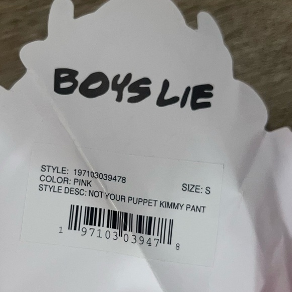 NWT Boys Lie -Not Your Pupper Kimmy Pant In Pink - Picture 3 of 4